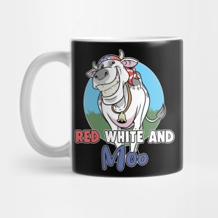 Red White And Moo Cow USA 4th Of July Fourth Mug